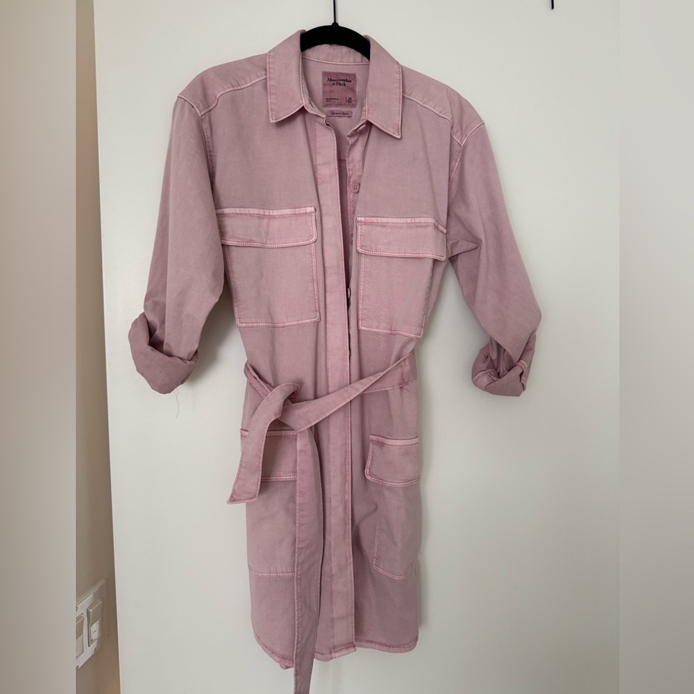 Abercrombie Pink Belted Shirt Dress